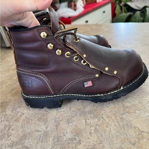 Rugged Brown Leather Safety Boots